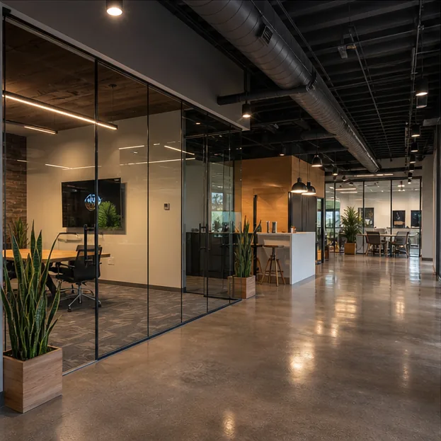Commercial interior with clean electrical lighting in the Coeur d'Alene area