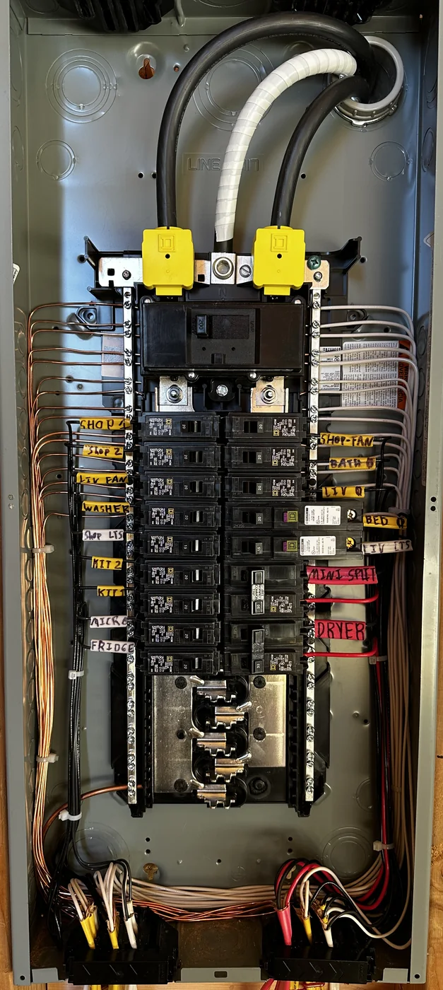 After photo of a cleaner upgraded electrical panel installation