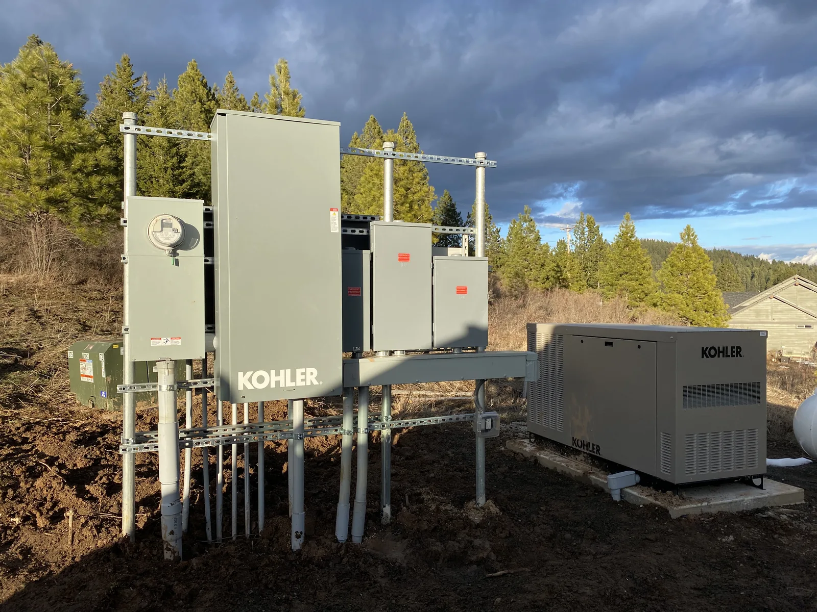 Coeur d'Alene area generator and electrical service equipment installed outdoors